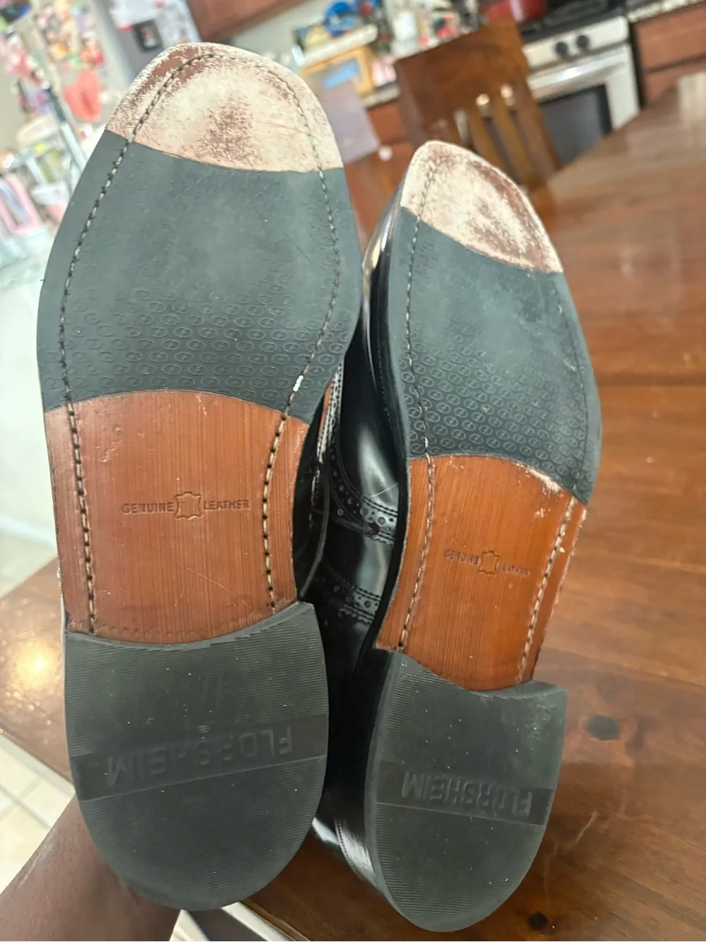 FLORSHEIM Classic Black Men’s Leather Wingtip Dress Shoes